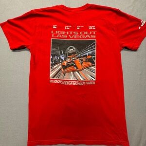 Red 'Lights Out Las Vegas' Graphic Short Sleeve Tee
